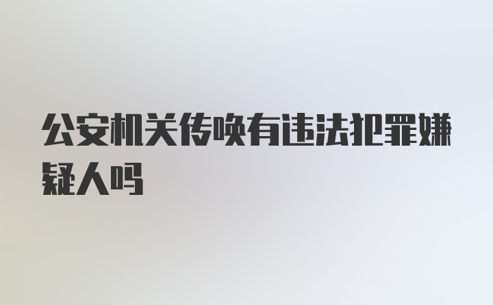 公安机关传唤有违法犯罪嫌疑人吗