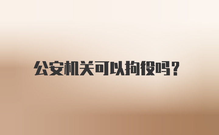 公安机关可以拘役吗?