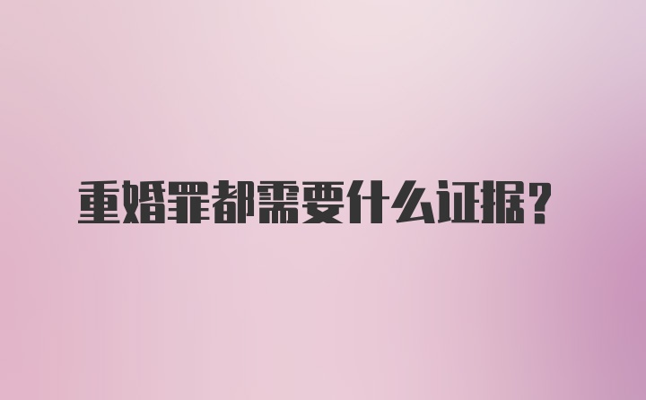 重婚罪都需要什么证据？