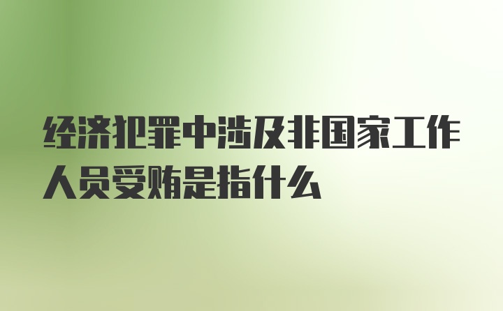 经济犯罪中涉及非国家工作人员受贿是指什么