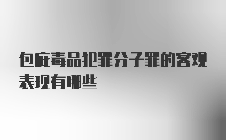 包庇毒品犯罪分子罪的客观表现有哪些