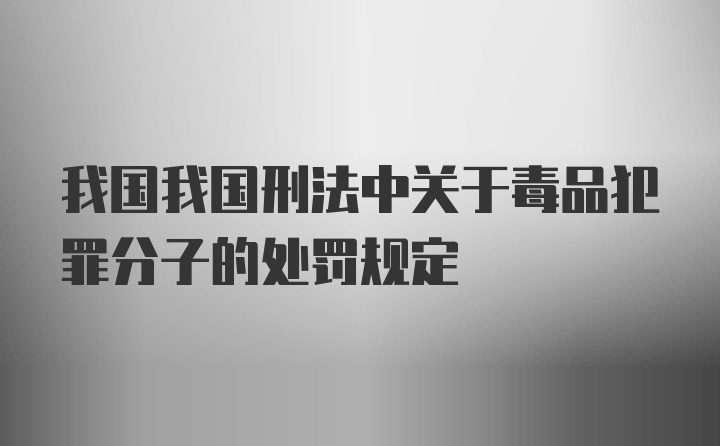 我国我国刑法中关于毒品犯罪分子的处罚规定