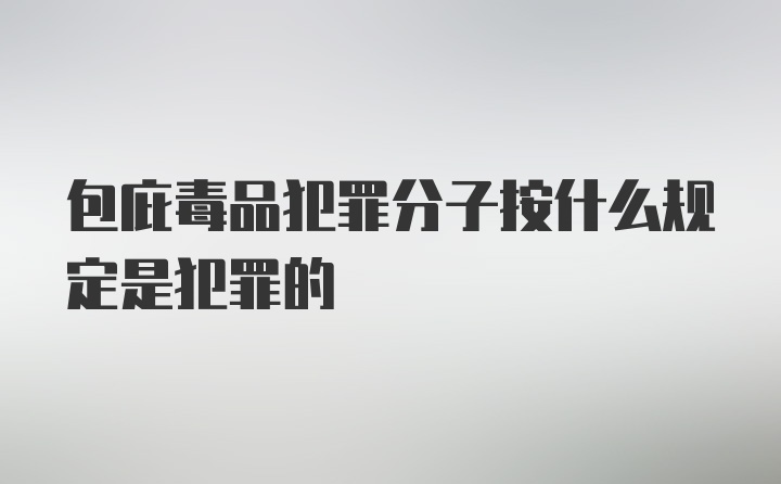 包庇毒品犯罪分子按什么规定是犯罪的