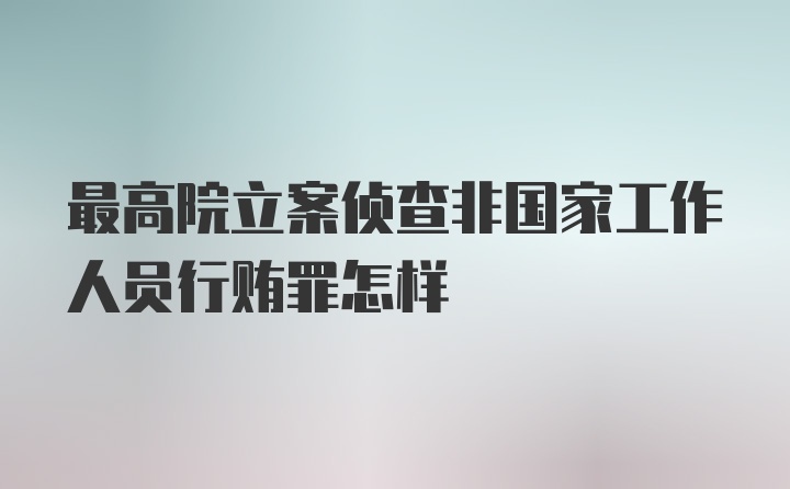 最高院立案侦查非国家工作人员行贿罪怎样