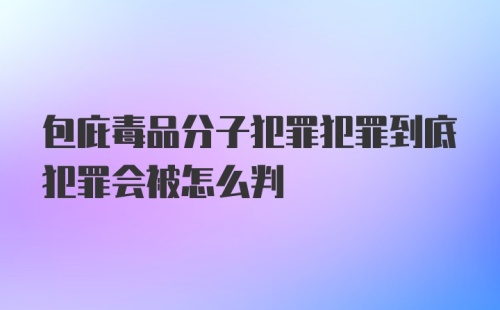 包庇毒品分子犯罪犯罪到底犯罪会被怎么判