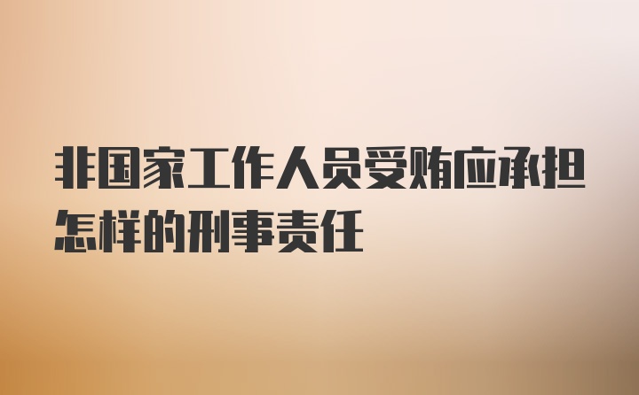 非国家工作人员受贿应承担怎样的刑事责任