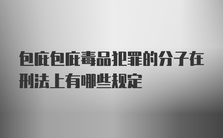 包庇包庇毒品犯罪的分子在刑法上有哪些规定