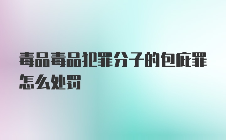 毒品毒品犯罪分子的包庇罪怎么处罚