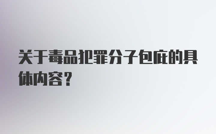 关于毒品犯罪分子包庇的具体内容?