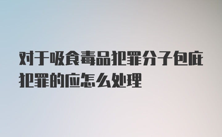 对于吸食毒品犯罪分子包庇犯罪的应怎么处理