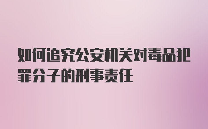 如何追究公安机关对毒品犯罪分子的刑事责任