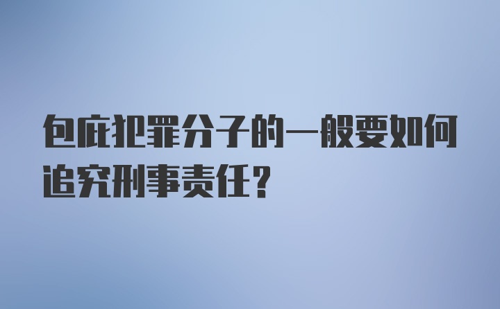 包庇犯罪分子的一般要如何追究刑事责任?