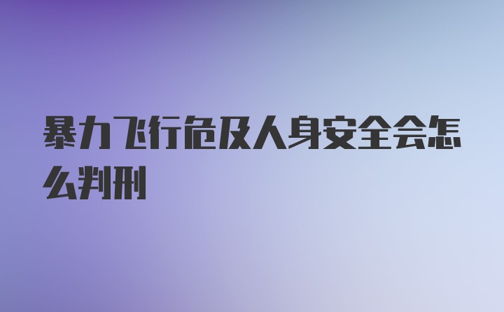 暴力飞行危及人身安全会怎么判刑