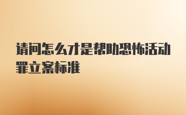 请问怎么才是帮助恐怖活动罪立案标准