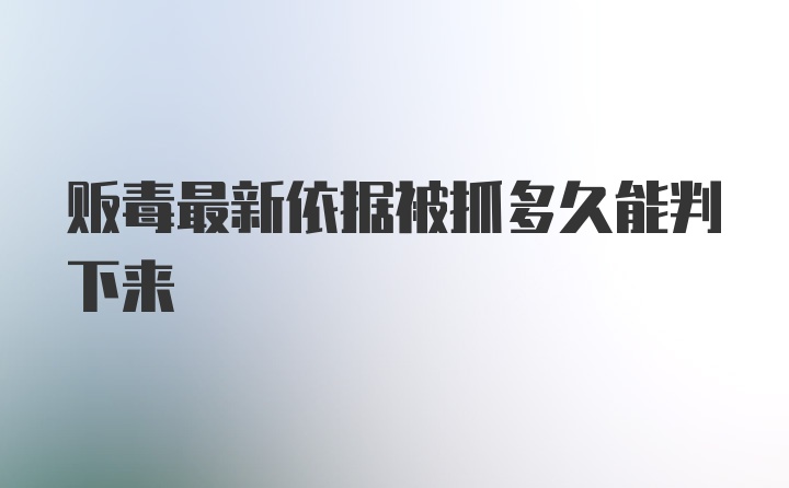 贩毒最新依据被抓多久能判下来