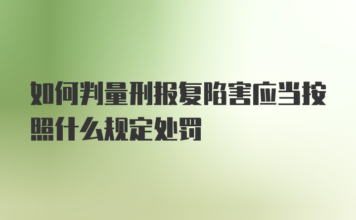 如何判量刑报复陷害应当按照什么规定处罚