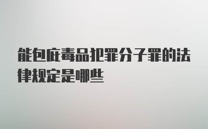 能包庇毒品犯罪分子罪的法律规定是哪些