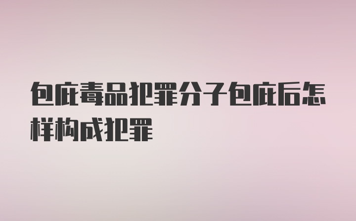 包庇毒品犯罪分子包庇后怎样构成犯罪