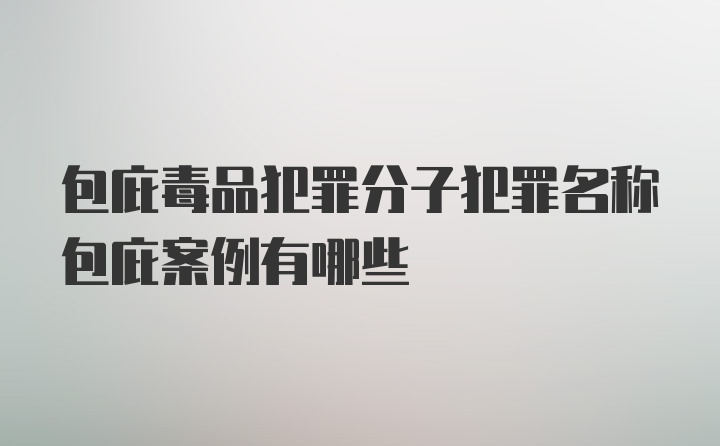 包庇毒品犯罪分子犯罪名称包庇案例有哪些