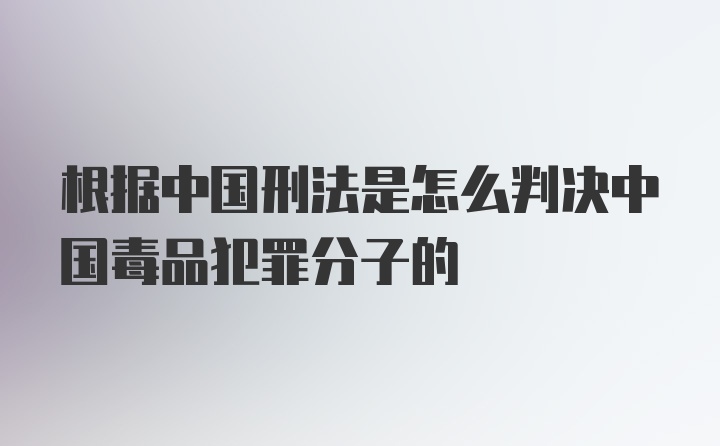 根据中国刑法是怎么判决中国毒品犯罪分子的