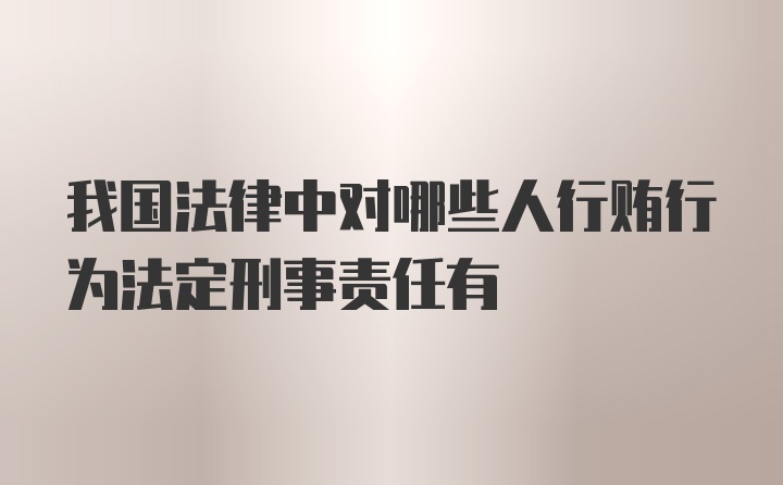 我国法律中对哪些人行贿行为法定刑事责任有