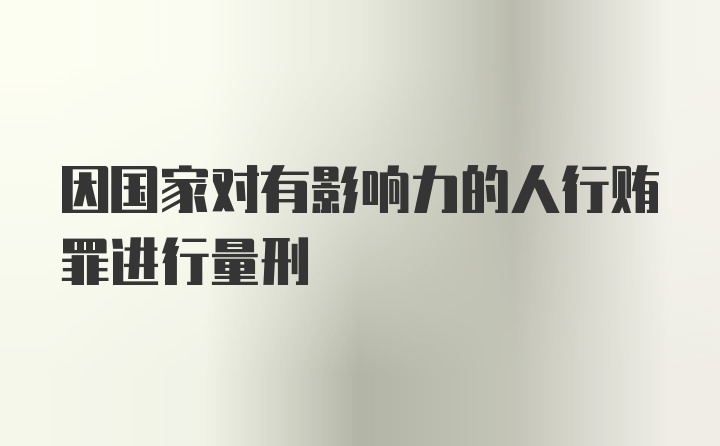 因国家对有影响力的人行贿罪进行量刑