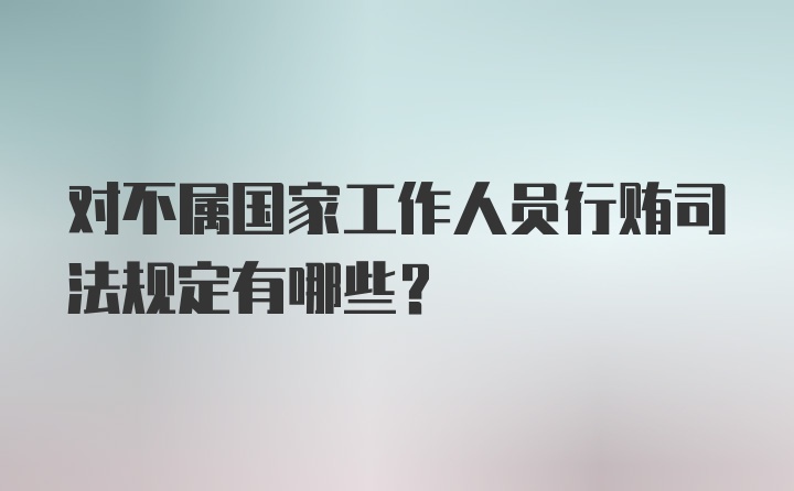 对不属国家工作人员行贿司法规定有哪些？