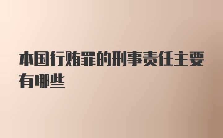 本国行贿罪的刑事责任主要有哪些