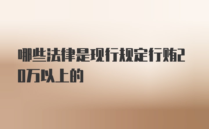 哪些法律是现行规定行贿20万以上的