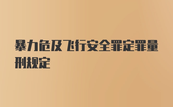 暴力危及飞行安全罪定罪量刑规定