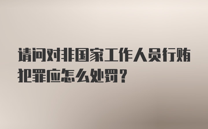 请问对非国家工作人员行贿犯罪应怎么处罚？