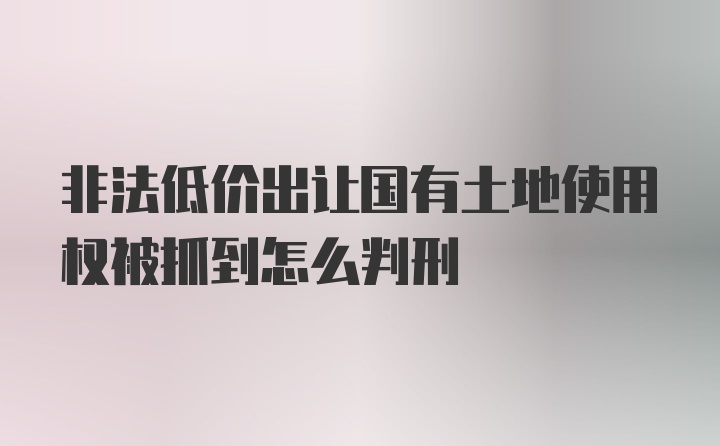 非法低价出让国有土地使用权被抓到怎么判刑