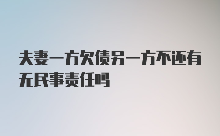 夫妻一方欠债另一方不还有无民事责任吗