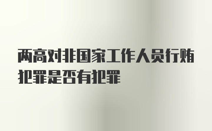 两高对非国家工作人员行贿犯罪是否有犯罪