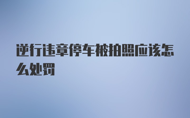 逆行违章停车被拍照应该怎么处罚