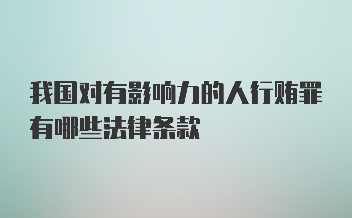 我国对有影响力的人行贿罪有哪些法律条款