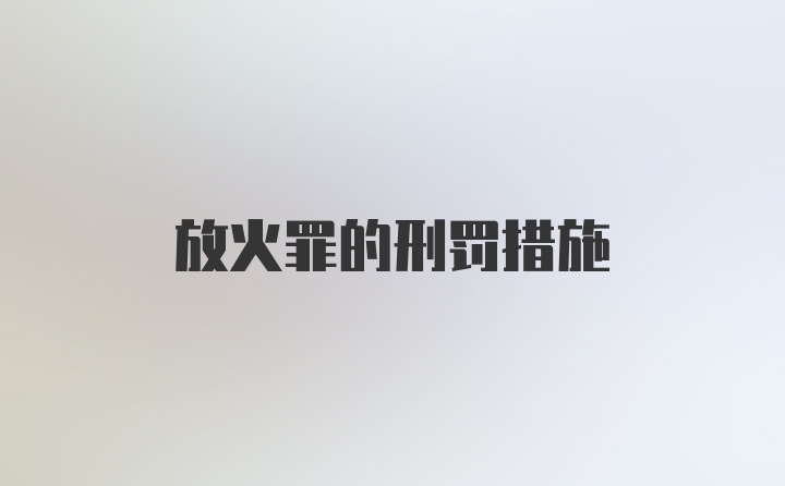 放火罪的刑罚措施