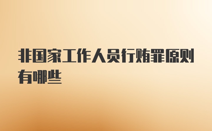 非国家工作人员行贿罪原则有哪些