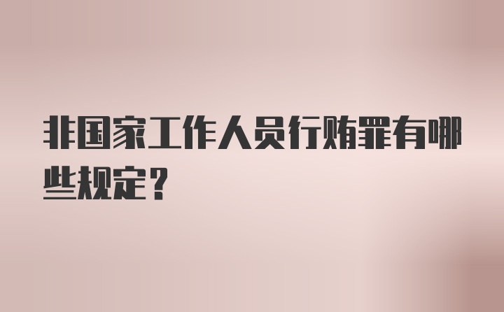 非国家工作人员行贿罪有哪些规定？