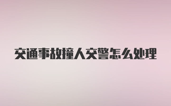 交通事故撞人交警怎么处理