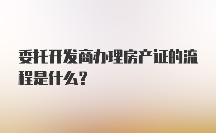 委托开发商办理房产证的流程是什么？