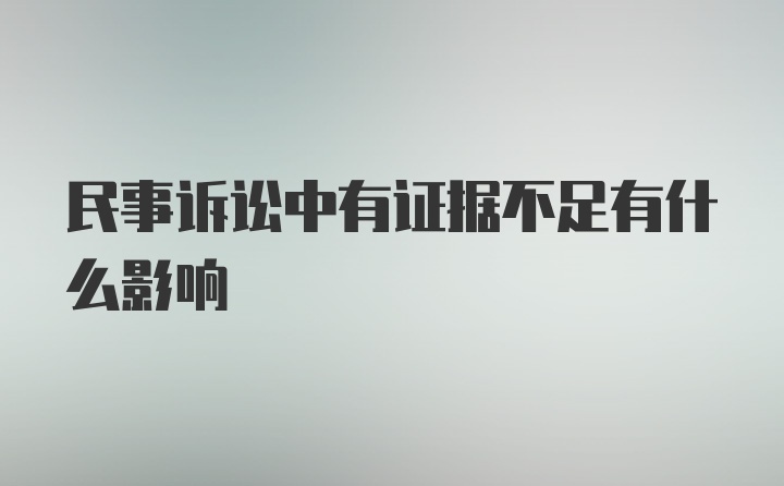 民事诉讼中有证据不足有什么影响