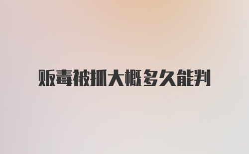 贩毒被抓大概多久能判