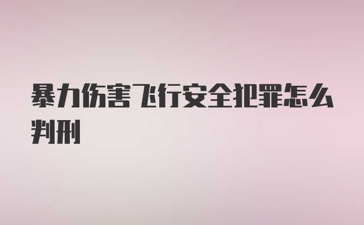 暴力伤害飞行安全犯罪怎么判刑