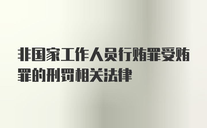 非国家工作人员行贿罪受贿罪的刑罚相关法律