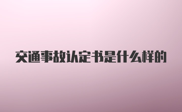 交通事故认定书是什么样的