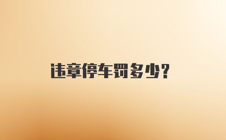 违章停车罚多少？