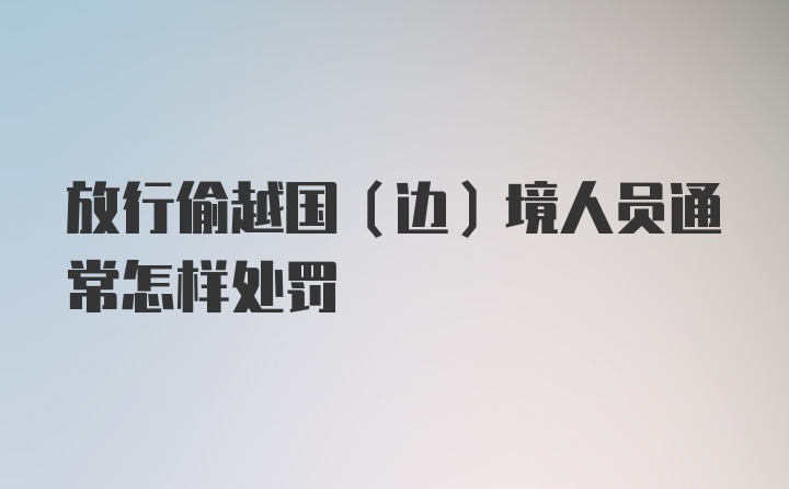 放行偷越国（边）境人员通常怎样处罚