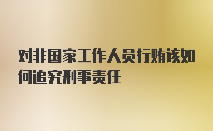 对非国家工作人员行贿该如何追究刑事责任