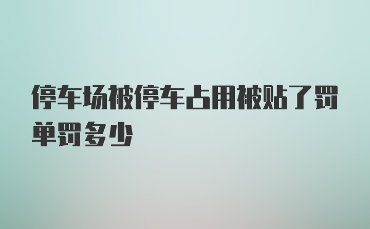 停车场被停车占用被贴了罚单罚多少